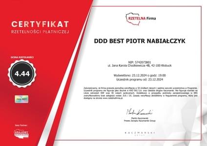 Certyfikat rzetelności płatniczej